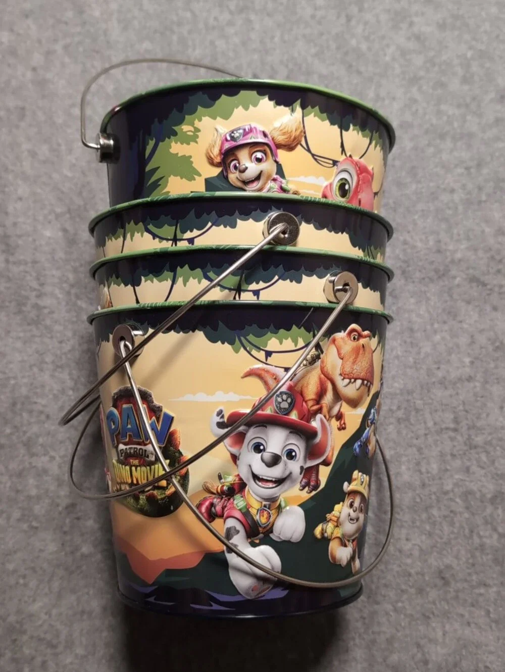 Paw Patrol Dino Movie Popcorn Halloween Metal Tin Bucket. 2026 64oz/1.8L